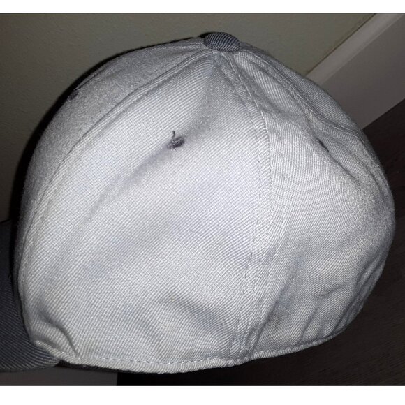 Vintage Y2k DC Skate Shoes Logo Black Grey Baseball Hat Trucker Cap 210 Fitted - Picture 5 of 11